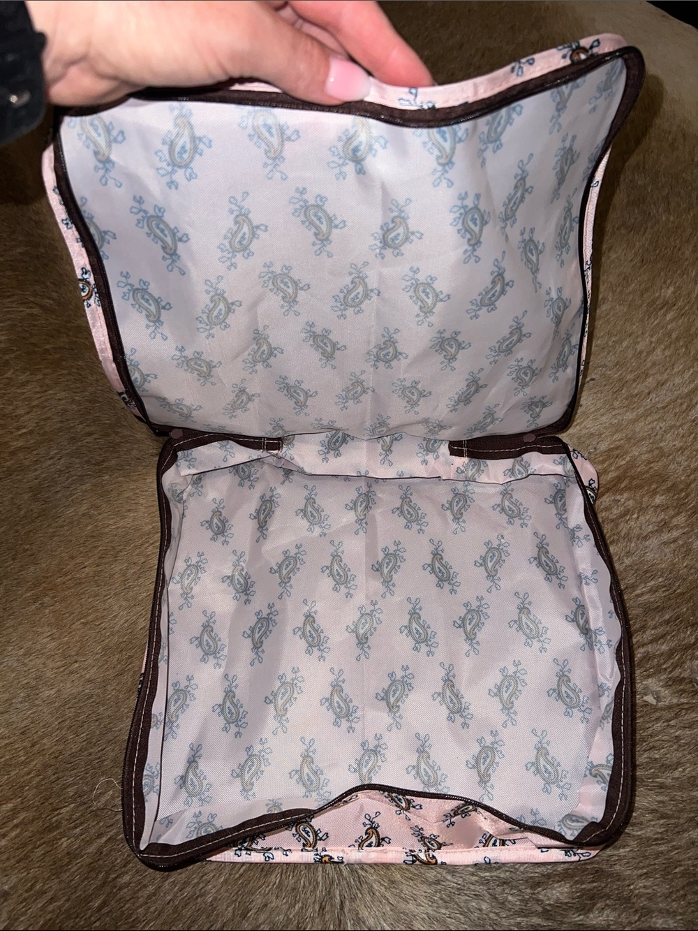 Free People Patchwork Paisley Cosmetic Pouch Set - Pink & Orange - Picture 3 of 5